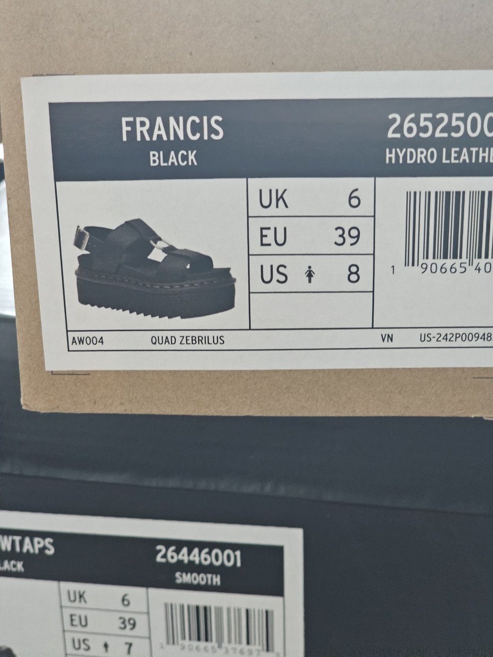 Dr. Martens Francis Black Platform Sandals with Yellow Stitching UK6/US8 - Picture 2 of 6